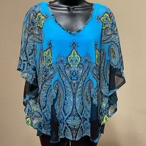 INC sheer printed top small